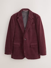 Burgundy Red Loose Fit Corduroy Suit Jacket - Image 9 of 14