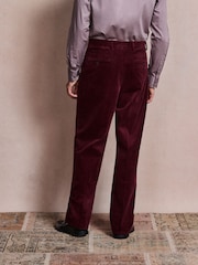 Burgundy Red Loose Fit Corduroy Suit Trousers - Image 3 of 10