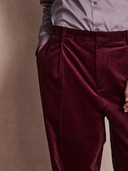 Burgundy Red Loose Fit Corduroy Suit Trousers - Image 5 of 10