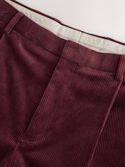 Burgundy Red Loose Fit Corduroy Suit Trousers - Image 8 of 10