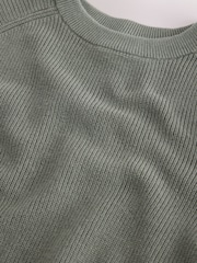 Green Without Stag Cotton Crew Neck Knitted Jumper (3-16yrs) - Image 4 of 4