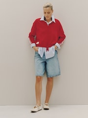 Red/White Side Stripe Lightweight Funnel Neck Zip Jacket - Image 2 of 9