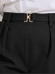 PixieGirl Petite Black Clasp Front Wide Leg Trousers - Image 5 of 6