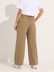 PixieGirl Petite Natural Camel Clasp Buckle Wide Leg Trousers - Image 4 of 6