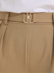 PixieGirl Petite Natural Camel Clasp Buckle Wide Leg Trousers - Image 5 of 6