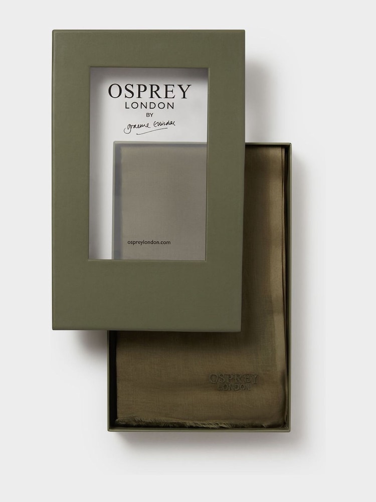 Osprey London Purple The Boxed Cotton Wrap Scarf - Image 1 of 5 Osprey London Purple The Boxed Cotton Wrap Scarf - Image 1 of 5