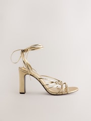 Gold Forever Comfort® High Heel Strappy Sandals - Image 1 of 10