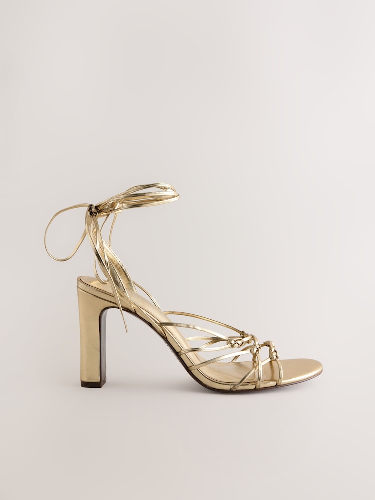 Gold Forever Comfort® High Heel Strappy Sandals - Image 1 of 10
