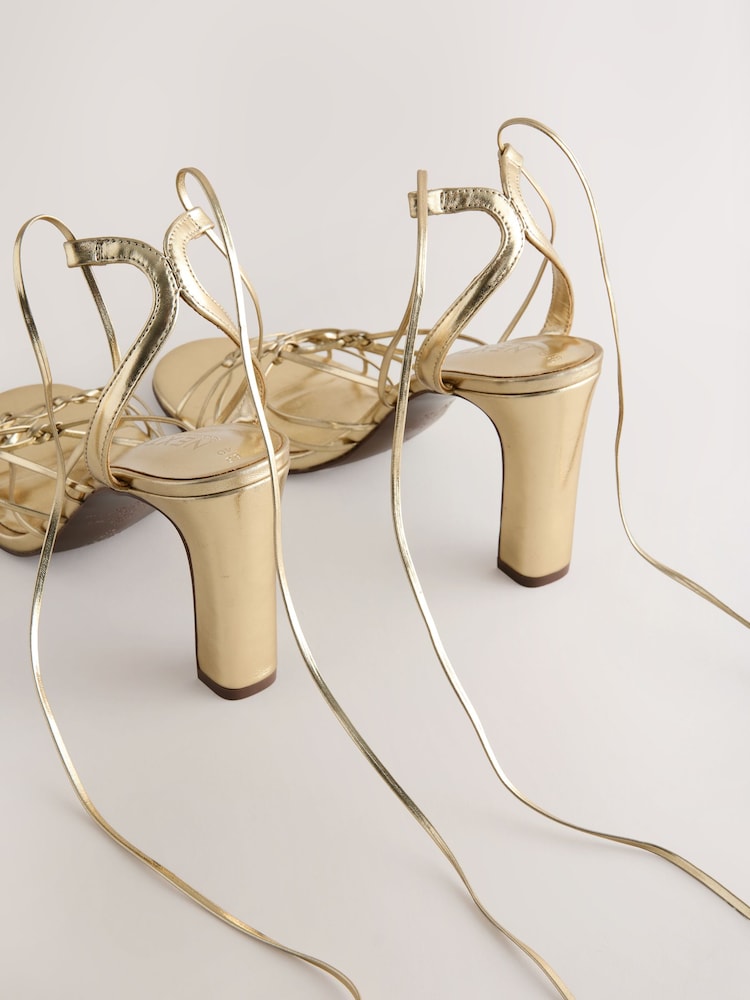 Gold Forever Comfort® High Heel Strappy Sandals - Image 10 of 10