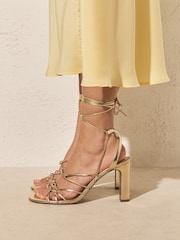 Gold Forever Comfort® High Heel Strappy Sandals - Image 2 of 10