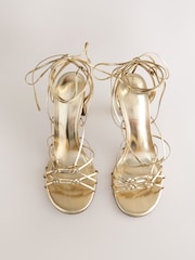 Gold Forever Comfort® High Heel Strappy Sandals - Image 7 of 10