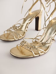 Gold Forever Comfort® High Heel Strappy Sandals - Image 9 of 10