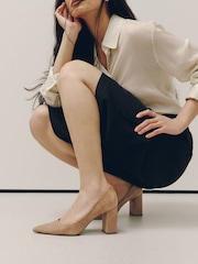 Camel Forever Comfort® Suede Block Court Heels - Image 10 of 10