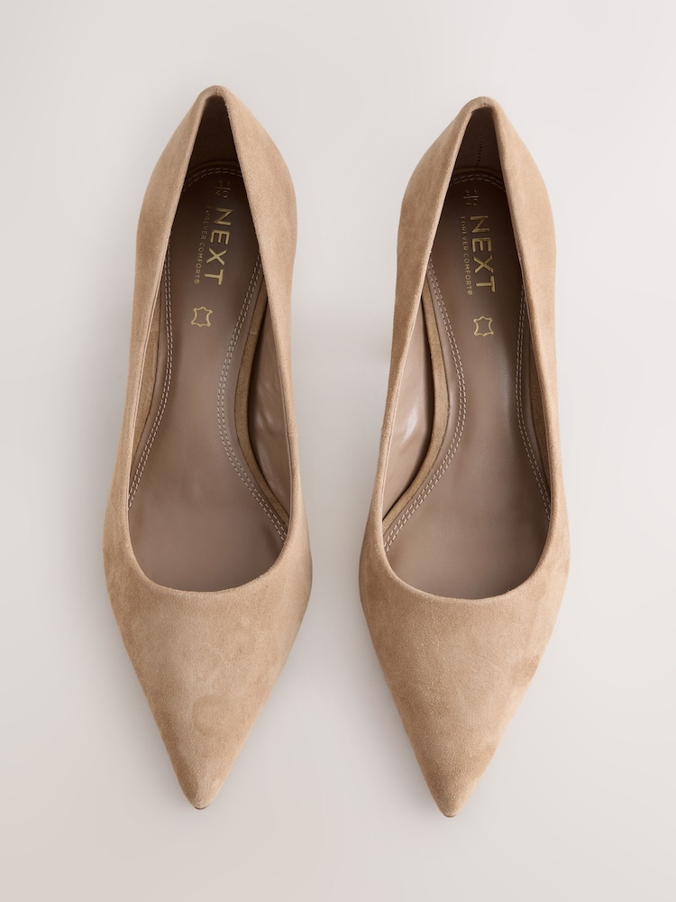 Camel Forever Comfort® Suede Block Court Heels - Image 2 of 10 Camel Forever Comfort® Suede Block Court Heels - Image 2 of 10