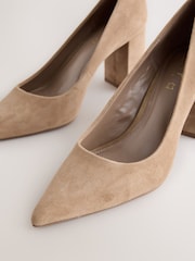 Camel Forever Comfort® Suede Block Court Heels - Image 5 of 10