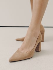 Camel Forever Comfort® Suede Block Court Heels - Image 6 of 10