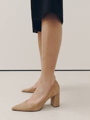 Camel Forever Comfort® Suede Block Court Heels - Image 7 of 10