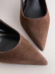 Chocolate Brown Forever Comfort® Suede Block Court Heels - Image 9 of 10