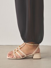 Tan Brown Forever Comfort® Low Block Hardware Sandals - Image 4 of 9