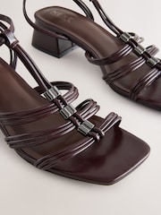 Chocolate Brown Forever Comfort® Low Block Hardware Sandals - Image 8 of 9