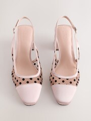 Nude Forever Comfort® Square Toe Slingback Block Heels - Image 1 of 5