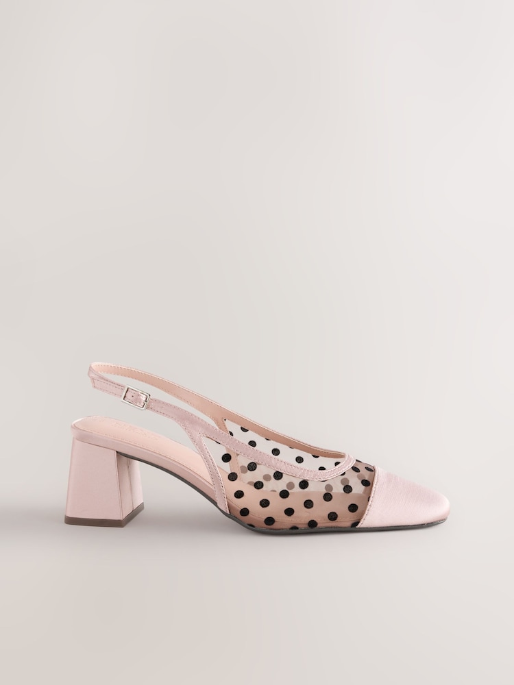 Nude Forever Comfort® Square Toe Slingback Block Heels - Image 2 of 5