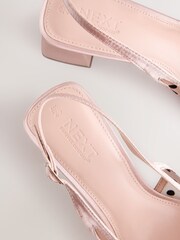 Nude Forever Comfort® Square Toe Slingback Block Heels - Image 3 of 5