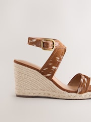 Brown Forever Comfort® Leather Crossover Wedges - Image 7 of 9