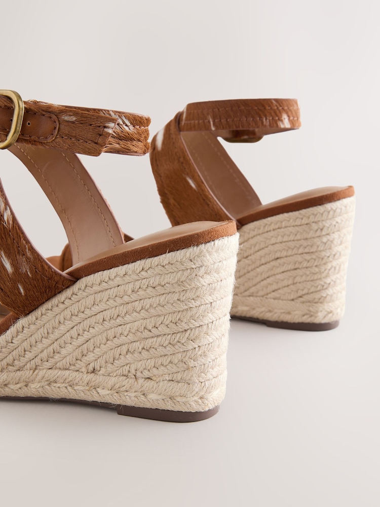 Brown Forever Comfort® Leather Crossover Wedges - Image 9 of 9 Brown Forever Comfort® Leather Crossover Wedges - Image 9 of 9