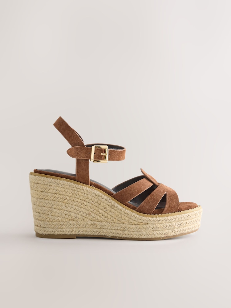 Tan Brown Forever Comfort® Leather Wedges - Image 1 of 5 Tan Brown Forever Comfort® Leather Wedges - Image 1 of 5