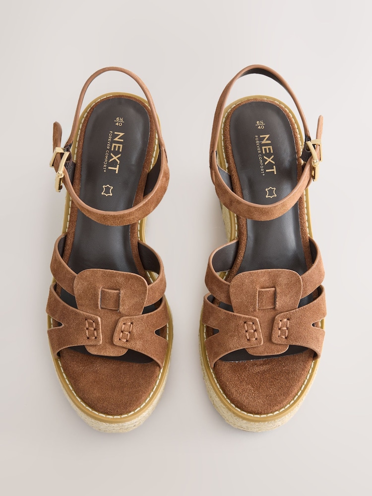 Tan Brown Forever Comfort® Leather Wedges - Image 2 of 5 Tan Brown Forever Comfort® Leather Wedges - Image 2 of 5