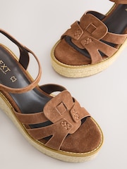 Tan Brown Forever Comfort® Leather  Wedges - Image 7 of 8