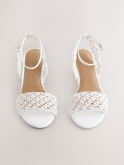 White Forever Comfort® Weave Flower Wedges - Image 1 of 4