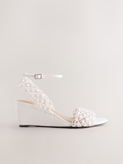 White Forever Comfort® Weave Flower Wedges - Image 2 of 4