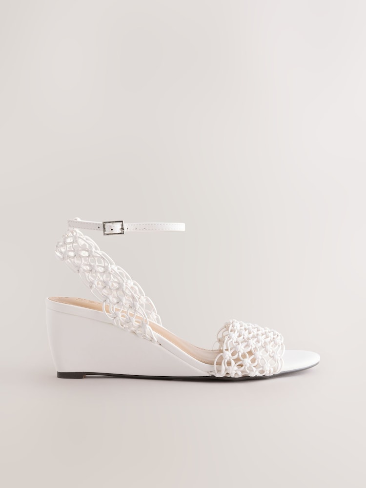 White Forever Comfort® Weave Flower Wedges - Image 2 of 4
