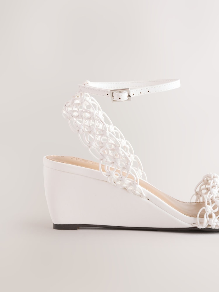 White Forever Comfort® Weave Flower Wedges - Image 4 of 4