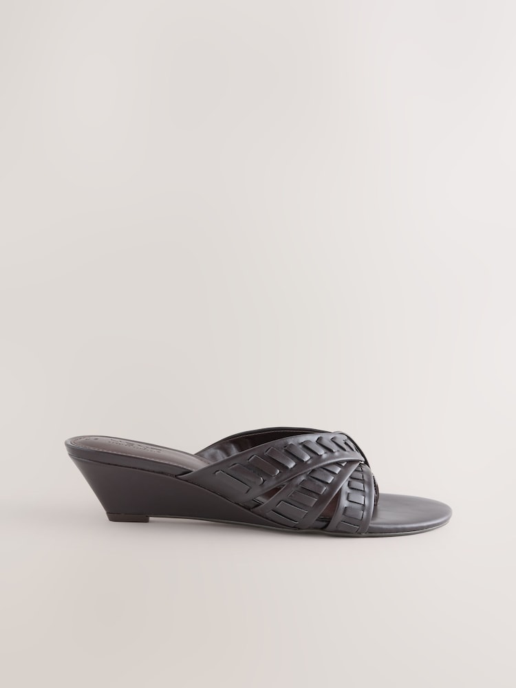 Chocolate Brown Forever Comfort® Weave Low Wedges - Image 1 of 5 Chocolate Brown Forever Comfort® Weave Low Wedges - Image 1 of 5