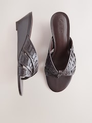 Chocolate Brown Forever Comfort® Weave Low Wedges - Image 2 of 5