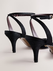Black Pony Hair N.Premium Round Toe Heeled Sandals - Image 4 of 5