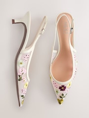 Bone Forever Comfort® Embroidered Mesh Slingback Heels - Image 2 of 8