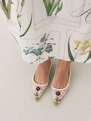 Bone Forever Comfort® Embroidered Mesh Slingback Heels - Image 6 of 8