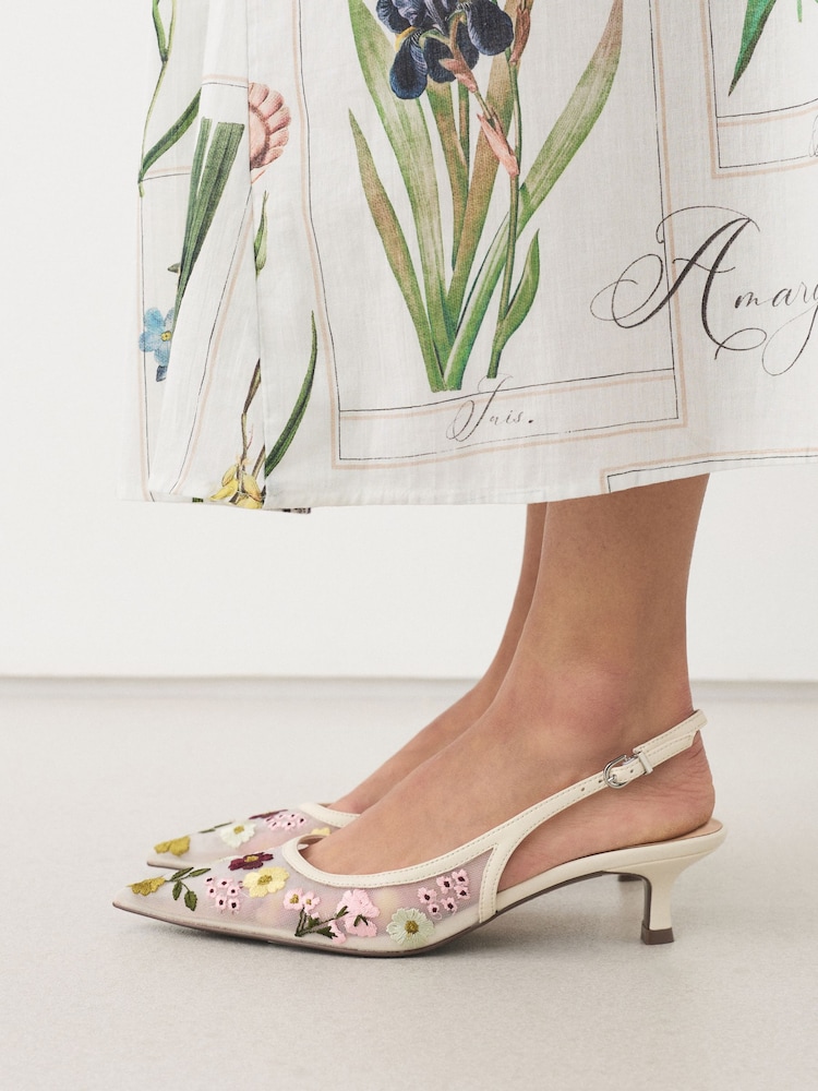 Bone Forever Comfort® Embroidered Mesh Slingback Heels - Image 8 of 8