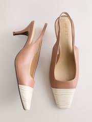 Taupe Brown Forever Comfort® Toecap Slingback Heels - Image 2 of 9