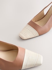 Taupe Brown Forever Comfort® Toecap Slingback Heels - Image 4 of 9