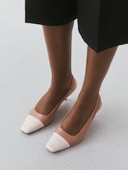 Taupe Brown Forever Comfort® Toecap Slingback Heels - Image 7 of 9