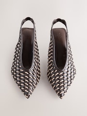 Maro Ciocolată - Forever Comfort® Weave Slingback Heels - Imaginea 2 din 5