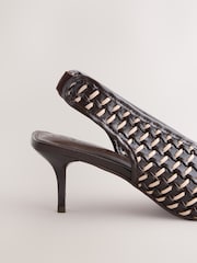 Maro Ciocolată - Forever Comfort® Weave Slingback Heels - Imaginea 3 din 5