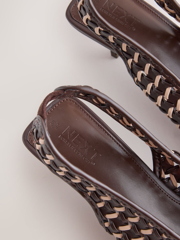 Maro Ciocolată - Forever Comfort® Weave Slingback Heels - Imaginea 5 din 5