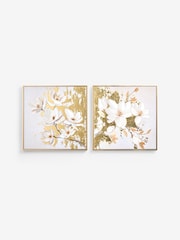 Lipsy Set of 2 Gold Magnolia Wall Art - Image 5 of 6