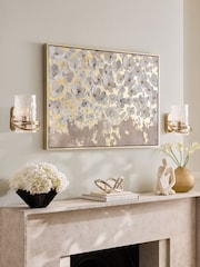 Lipsy Gold Cream Floral Wall Art - Image 1 of 6